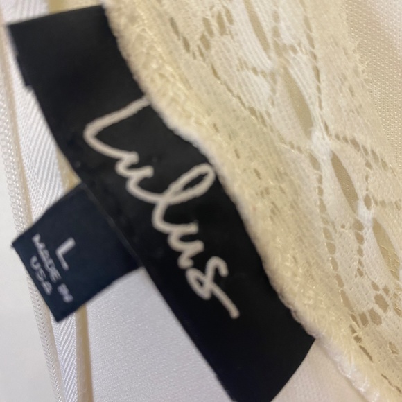 Super Cute Lulus white fit and flare dress - Picture 4 of 4